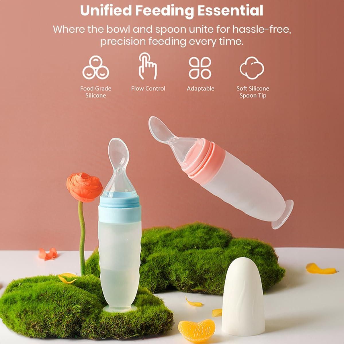 Premium Baby Food Squeeze Feeder Spoon - Soft Silicone, Leak-Proof, Easy Feeding