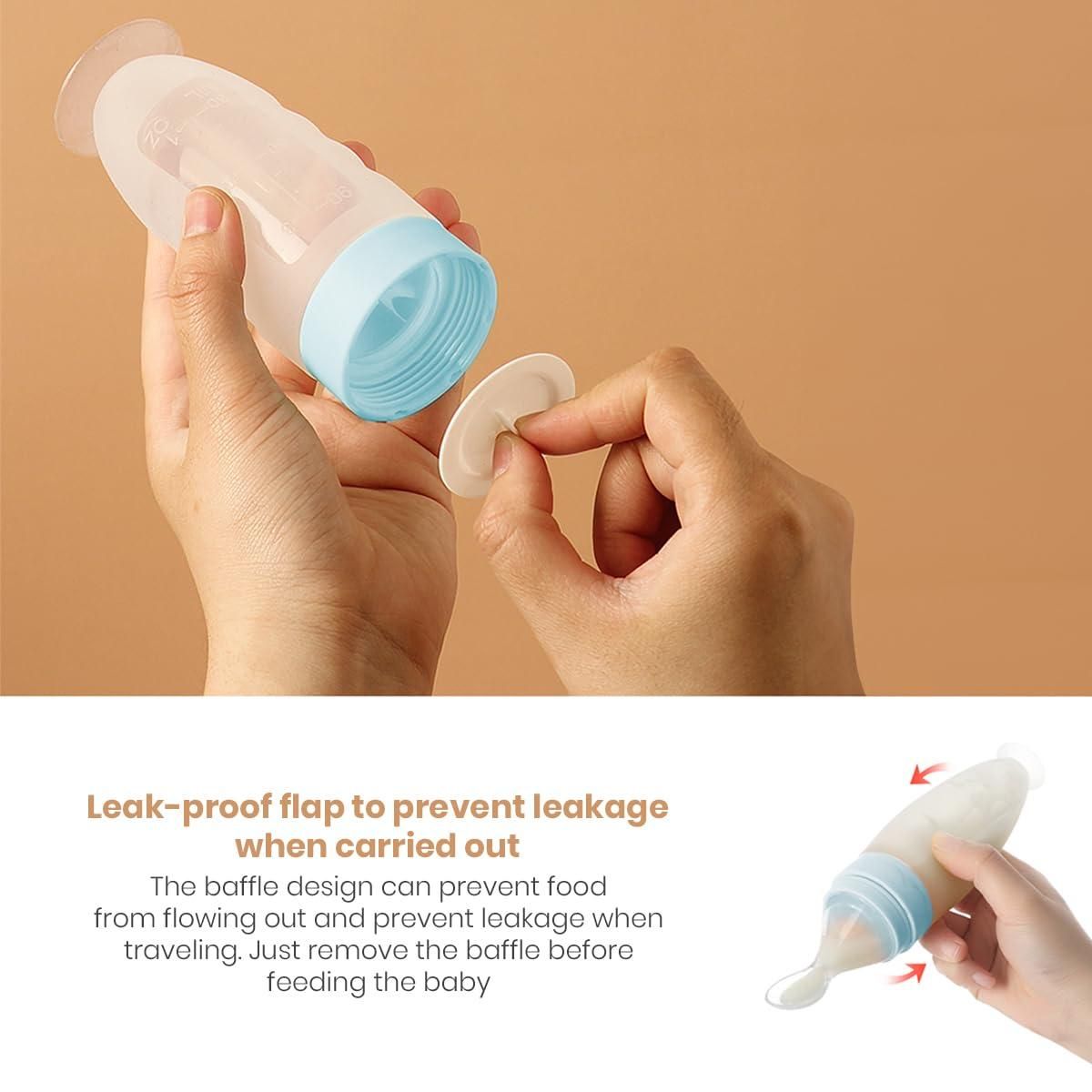 Premium Baby Food Squeeze Feeder Spoon - Soft Silicone, Leak-Proof, Easy Feeding