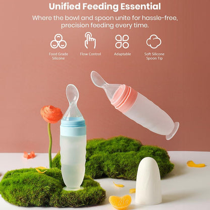 Premium Baby Food Squeeze Feeder Spoon - Soft Silicone, Leak-Proof, Easy Feeding