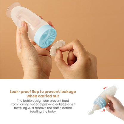 Premium Baby Food Squeeze Feeder Spoon - Soft Silicone, Leak-Proof, Easy Feeding