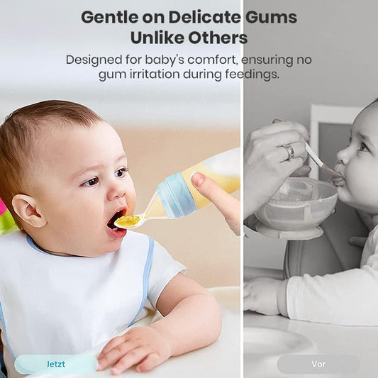 Premium Baby Food Squeeze Feeder Spoon - Soft Silicone, Leak-Proof, Easy Feeding